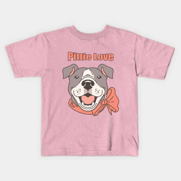 Pitbull T-shirts Pittie Love Kids T-Shirt by PrintsyCreations